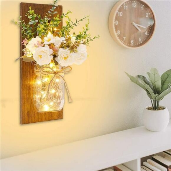 Sconces Handmade Wall Art Design with Remote Control LED Fairy Lights - Picture 4 of 6